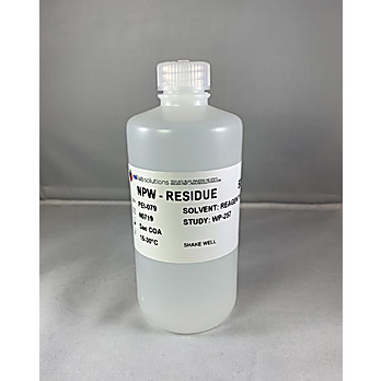 NPW - Residue, NELAC range 20-100 mg/L, 500mL