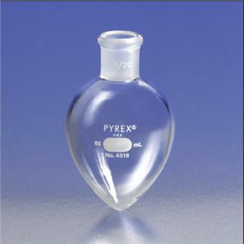 PYREX® 50mL Pear-Shaped Boiling Flask, 14/20 Standard Taper Joint