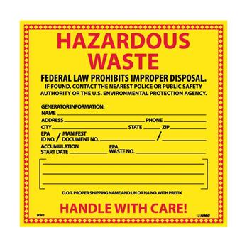 Hazardous Waste Hazmat Labels