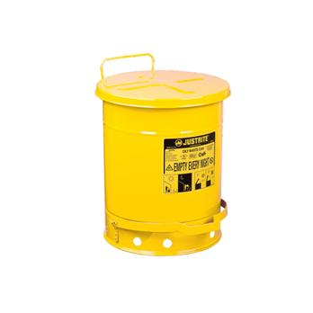 Oily Waste Can, 10 gallon (34L), Foot-Operated Self-Closing Cover