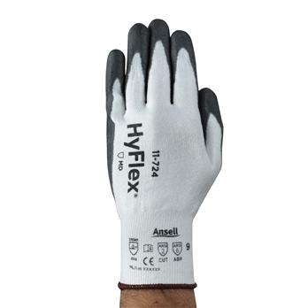  11-724 HyFlex® Palm Dipped Medium Duty, 13 Gauge Gloves with INTERCEPT™ Technology