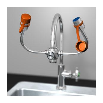 EyeSafe-X™ Faucet-Mounted Eyewash with Adjustable Aerated Outlet Heads