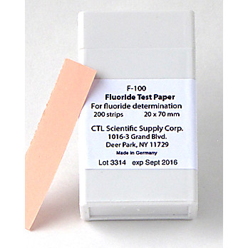 Fluoride test paper - box of 200 strips