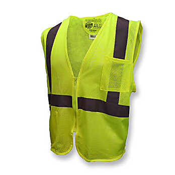 SV25 Economy Class 2 Self-Extinguishing Mesh Safety Vest with Zipper