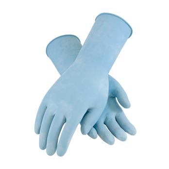 Assurance® Blue 18 mil. Flock Lined Medium Weight Latex Gloves