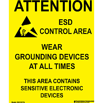 ESD Sign  “Attention – ESD Control Area”