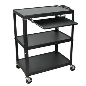 Extra Large Steel Adjustable Cart with Keyboard Shelf