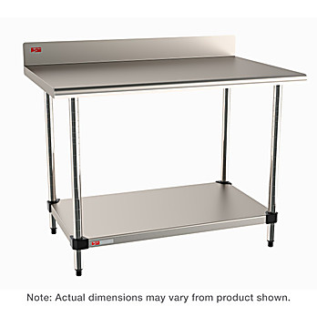 Metro Stationary Stainless Worktable with Stainless Backsplash Top