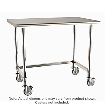Metro Mobile-Ready Stainless Worktable with Stainless Island Top