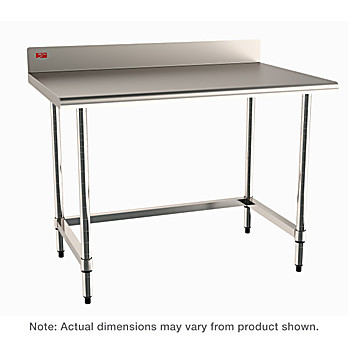 Metro Mobile-Ready Stainless Worktable with Stainless Backsplash Top