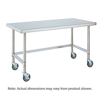 Metro HD Super Type 316 Stainless Steel Mobile Worktable with Bottom 3-Sided Frame