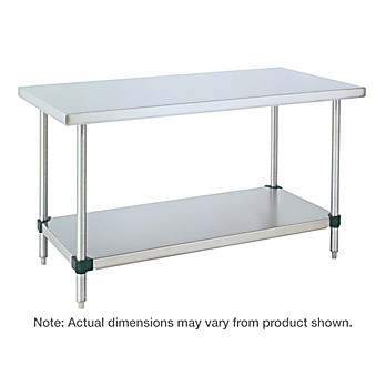 Metro HD Super Stainless Steel Stationary Worktable with Galvanized Bottom Shelf, 36" x 96"