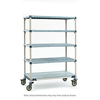 MetroMax Q 5-Shelf Industrial Plastic Shelving Mobile Cart