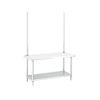 Metro HD Super Stainless Steel Worktable with Overhead and Stainless Bottom Shelf