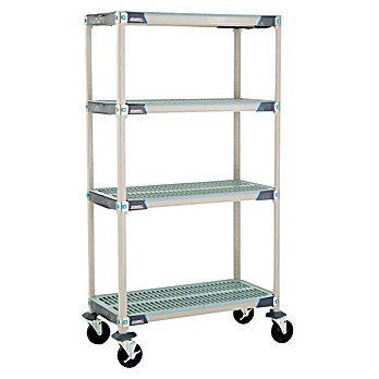 MetroMax i 4-Shelf Mobile Industrial Plastic Shelving Cart