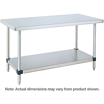 Metro HD Super Stainless Steel Stationary Worktable with Stainless Bottom Shelf