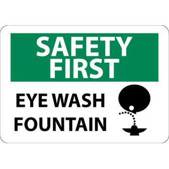 Safety First, Eye Wash Fountain, Graphic Signs