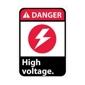 Danger, High Voltage With Graphic Signs