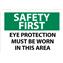 Safety First, Eye Protection Must Be Worn In This Area Signs