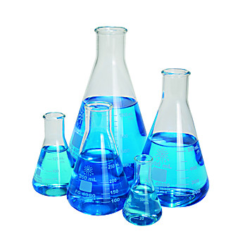 Glass Erlenmeyer Flasks, Set of 5
