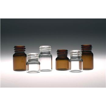 Clear Borosilicate Compound Vial with Green Thermoset F217 & PTFE Caps