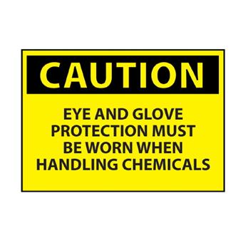 Eye & Glove Protection Caution Sign
