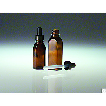 Oval Dropper Bottles with Black Phenolic Plastic Dropper Assembly