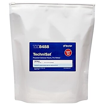 TechniSat® TX8488 Pre-Wetted Nonwoven Cleanroom Wipers, Non-Sterile 