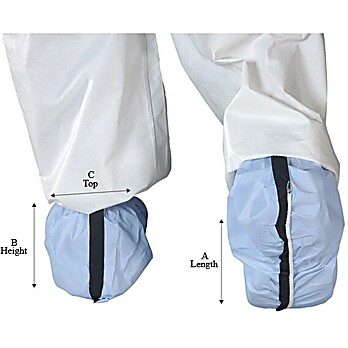 Critical Cover, SureGrip Shoe Covers, ESD Conductive, Anti-Skid, Serged Seams, Blue, Sizes X-Large and Universal