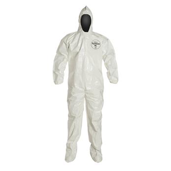 Tychem® 4000 Coveralls with Standard Fit Hood, Elastic Wrists & Attached Socks (Taped Seams)
