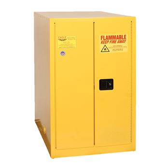 Safety Storage Drum Cabinets - *Yellow 55 Gal. Two Door Manual Horizontal