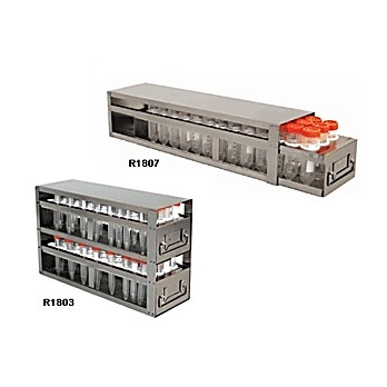 Upright Freezer Drawer Rack for 50ml Centrifuge Tubes, 2 Drawers, Capacity 102 tubes, 26 3/4 x 9 15/16 x 5 1/2" (L x H x W)