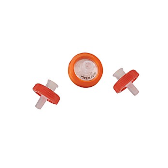 Orange PTFE (Hydrophobic) Syringe Filters, 0.22 µm, 30 mm