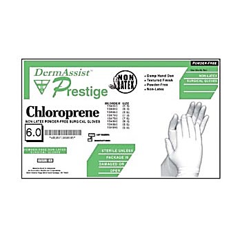  Polychloroprene Surgical Gloves, Bisque Finish, Sterile, Powder-Free