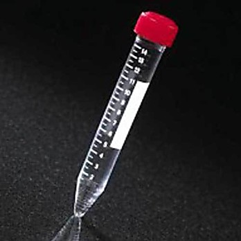 Centrifuge Tube, 15mL, with Attached Red Screw Cap, Sterile