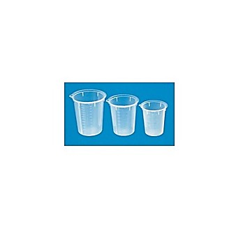 Medicine Cup, Polypropylene Disposable Beaker, Clear, 100 ml