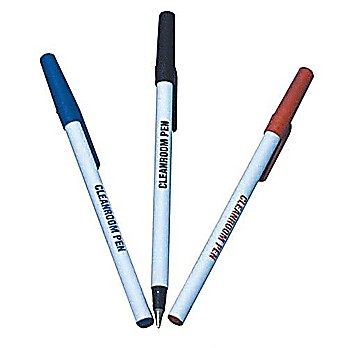 Cleanroom Pens, Caps, Ballpoint, Black/Blue/Red Ink
