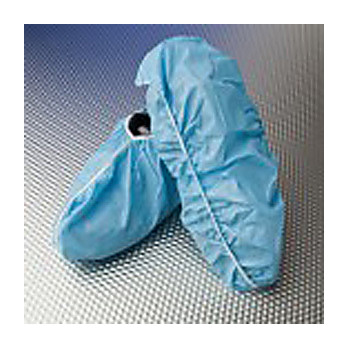 Polyethylene Coated Polypropylene Disposable Shoecovers, Plain Sole, Surge-Seamed, Blue, Large-Universal