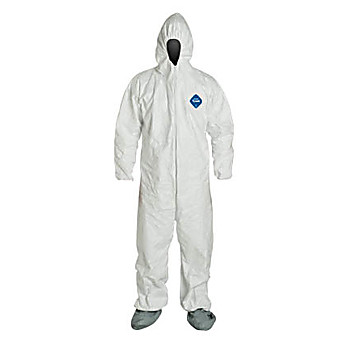 Tyvek Coverall with Hood and Skid-Resist Boots