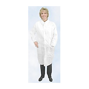 Critical Cover AlphaGuard Lab Coats, Tapered Collar, 3 Pockets, Elastic Wrists, Serged Seams, White, Sizes Small thru 4X-Large