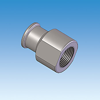 Adapter, Beaded Process Pipe to Female NPT, Stainless