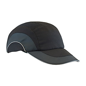 HardCap A1+ Baseball Style Bump Cap with HDPE Protective Liner and Adjustable Back, Black/Black
