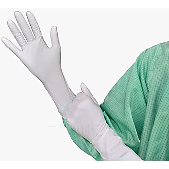 Cleanroom Nitrile Gloves, 12 Inch White, ISO Class 4