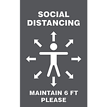 ID Badge: Social Distancing Maintain 6 FT Please