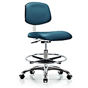 Class 10 Clean Room Vinyl Chair Chrome - Marine Blue Supernova Vinyl