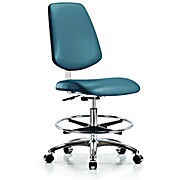 Class 10 Clean Room Vinyl Chair Chrome - Marine Blue Supernova Vinyl