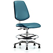 Class 10 Clean Room Vinyl Chair Chrome - Marine Blue Supernova Vinyl