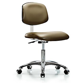 Class 10 Clean Room Vinyl Chair Chrome - Taupe Supernova Vinyl