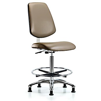 Class 10 Clean Room Vinyl Chair Chrome - Taupe Supernova Vinyl