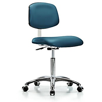 Class 10 Clean Room Vinyl Chair Chrome - Marine Blue Supernova Vinyl